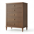 Commode 80 x 40 x 120 cm en bois marron à 5 tiroirs style rétro