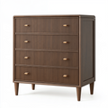 Commode 80 x 40 x 100 cm en bois brun à 4 tiroirs style contemporain